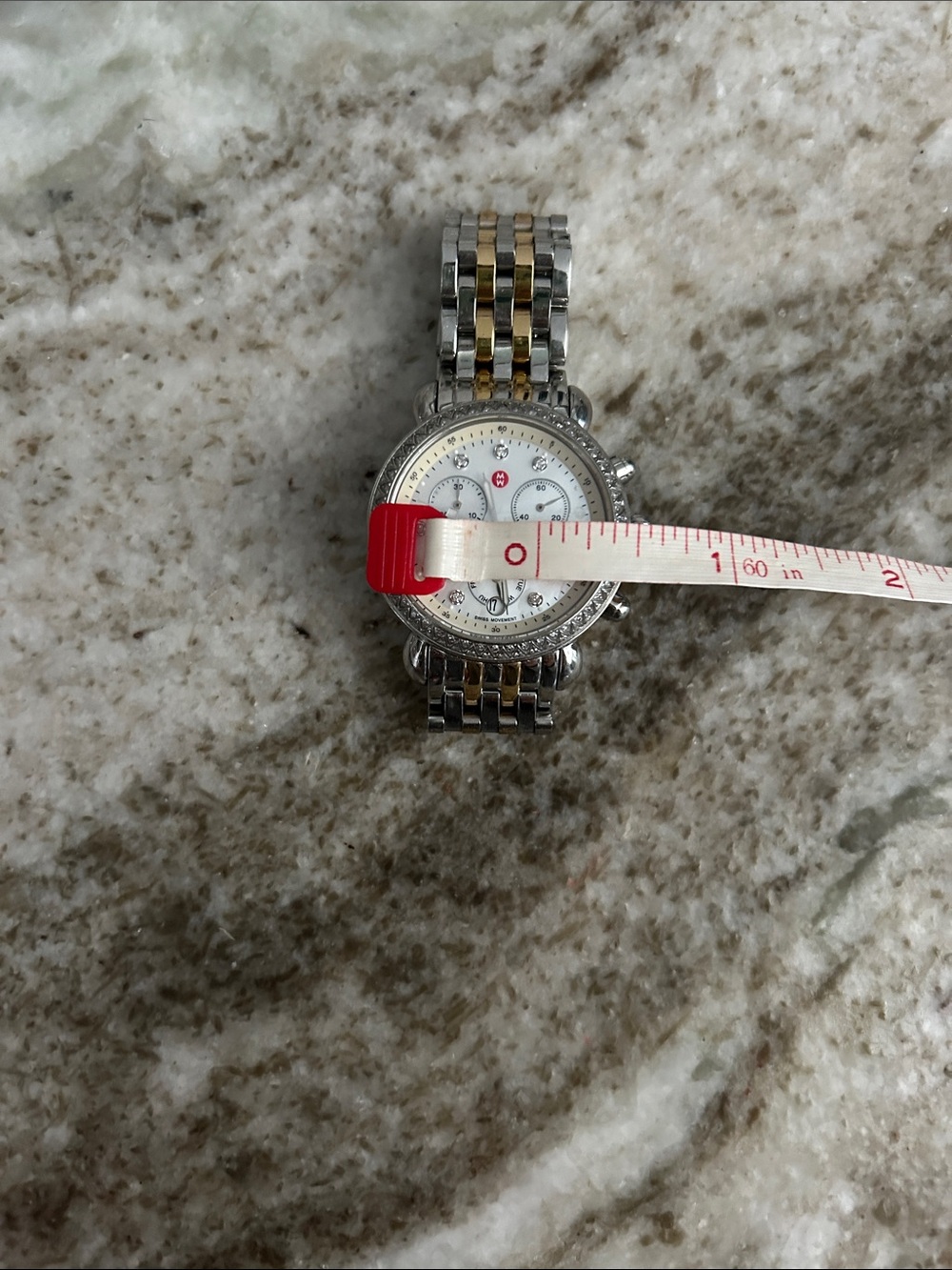 Michele Two-Tone Mother-of-Pearl Dial Bracelet Watch - Picture 9 of 10
